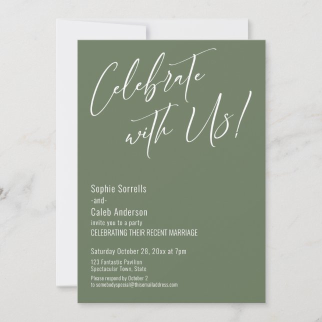 Convites Celebre Conosco! Recepção Moderna e Elegante de Az (Frente)