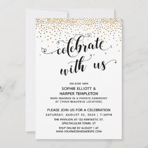 Convites Celebre Conosco Recepção-Only Confete Dourado