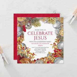 Convites CELEBRE JESUS Coroa de Natal Festa de Natal