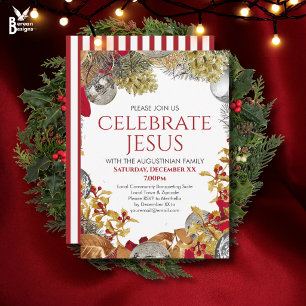 Convites CELEBRE JESUS Coroa de Natal Festa de Natal