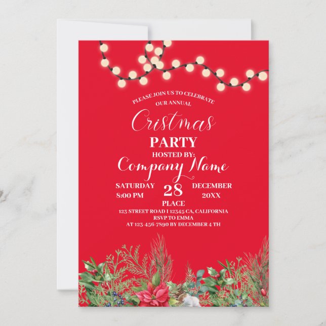 Convites Celebre nossa festa anual de natal com a empresa (Frente)