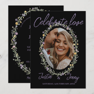 Convites Celebre o Amor Floral Simples Casamento Moderno