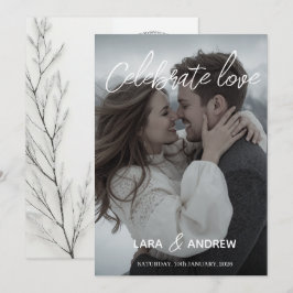 Convites Celebre o Amor Personalizado Simples Casamento Mod