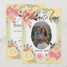 Convites Celebre o Amor Personalizado Simples Moderno casam