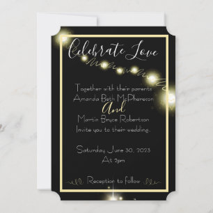 Convites Celebre o Amor Simples casamento cintilante