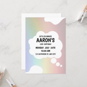 Convites Celebre o Aniversário de 18 anos Cores Mescladas T