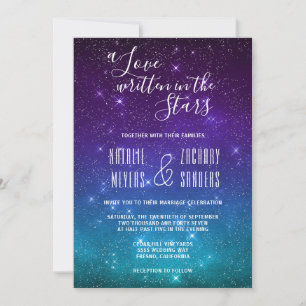 Convites Celestial A Love Escrito no Casamento das Estrelas
