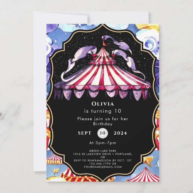 Convites Celestial Boho Circus Birthday (Frente)