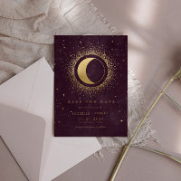 Celestial Burgundy Dourada Lua Salve A Data