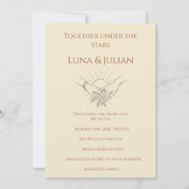 Convites Celestial Desert Wedding Invitation Boho