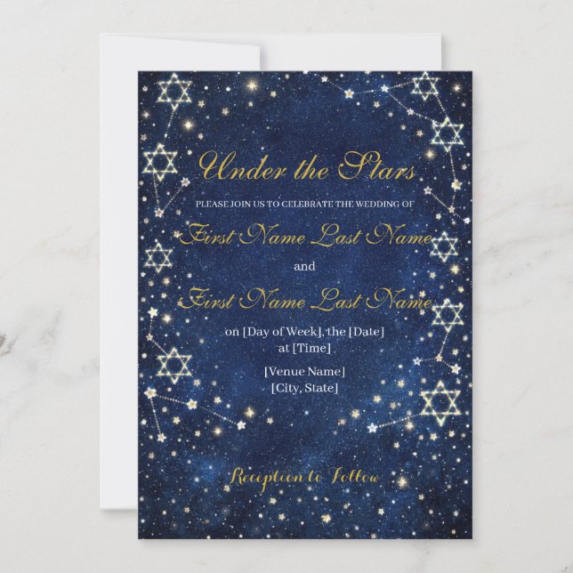 Convites Celestial Jewish Invitation  (Frente)