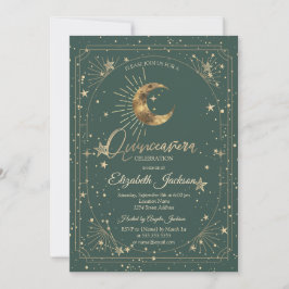 Convites Celestial Lua Estrelas Quadro Quinze Anos