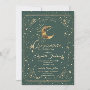 Convites Celestial Lua Estrelas Quadro Quinze Anos