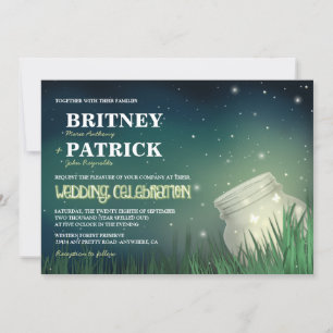 Convites Celestial Mason Jar Firefly Invites