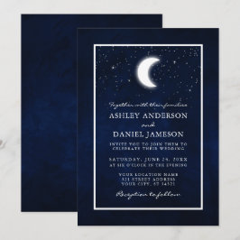 Convites Celestial Moon Stars Enquadrado
