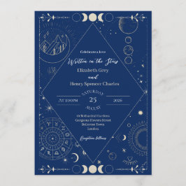 Convites Celestial moon sun stars constellations wedding