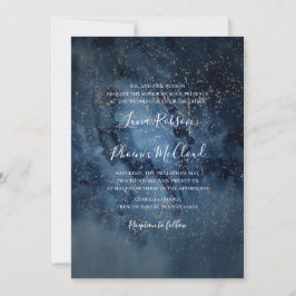 Convites Celestial Night Sky | Casamento Tradicional Dourad