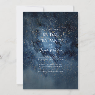 Convites Celestial Night Sky   Dourada Bridal Tea Party