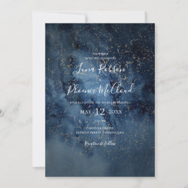 Convites Celestial Night Sky | Todos Dourados Em Um Casamen