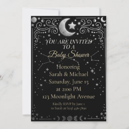 Convites Celestial Over the Moon Baby Shower Invitation 