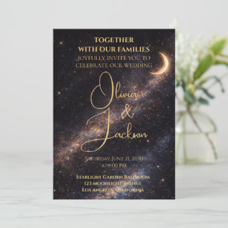 Convites Celestial Starry Night Wedding Invitation