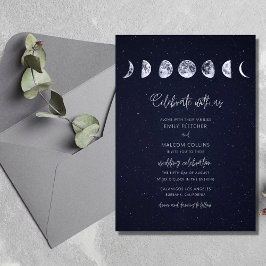 Convites Celestial Starry Sky Moon Fases Comemoram Casament
