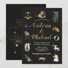Convites Celestial Zodiac Star Sinaliza Constelação Invita