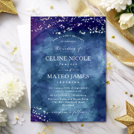 Convites Celine: Casamento Elegante Celestial Starry Night