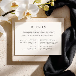 Convites CELINE Minimalist Wedding Details Enclosure Card