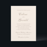 Convites Celine Sandy Neutrals Casamento Legante<br><div class="desc">Convites clássicos de casamento,  com design simples e eterno,  com roteiro elegante e fontes serif tradicionais.</div>