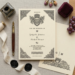 Convites Celta Vintage Crista de Dragão com Nó de Casamento