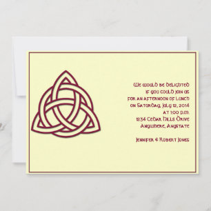 Convites Celtic Knot in Burgandy and Mythic Ivory Party