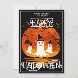 Convites Cemitério de Fantasmas Feliz Halloween Eventos Ass