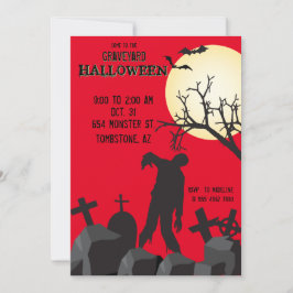 Convites Cemitério de Festa de Halloween do Zombie Graveyar