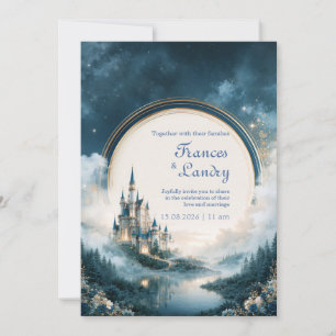 Convites Cena de casamento com castelo de safira ao luar