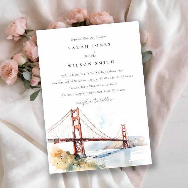 Convites Cena de casamento da ponte Golden Gate de São Fran (Criador carregado)