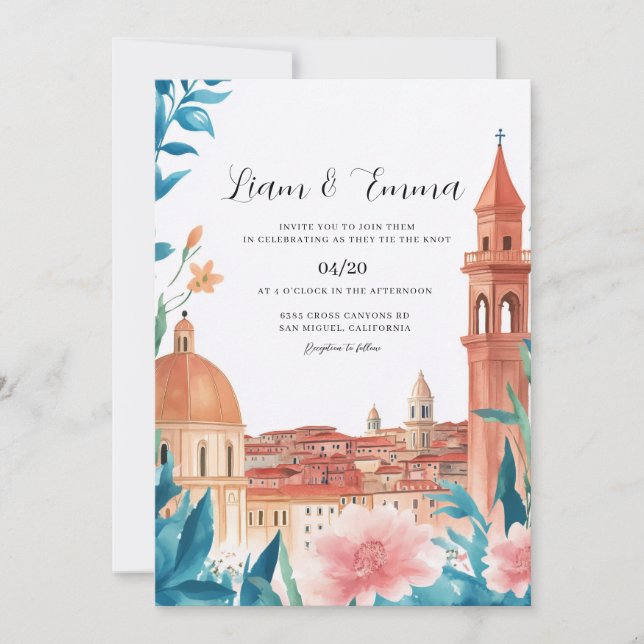 Convites Cena de casamento na cidade arcada de Bolonha (Frente)