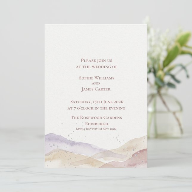 Convites Cena de Casamento nas Montanhas das Terras Altas E (Em pé/Frente)