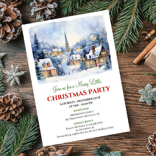 Convites Cena de férias de Natal de uma vila aquarela aconc