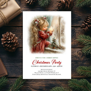 Convites Cena de Férias Encantadora Menina Natal