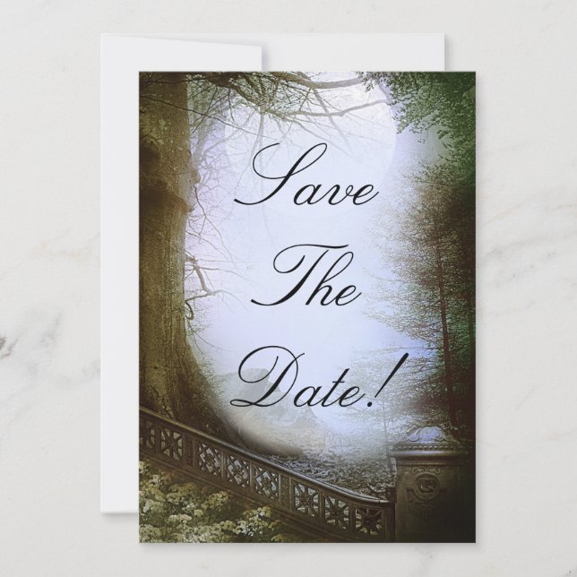Convites Cena de Floresta Encantada Save The Date Casamento (Frente)