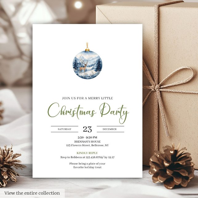 Convites Cena de Inverno Chic Boho Aconchegante Natal Veado (Chic Boho Cozy Winter Scene Deer Christmas Invitation)