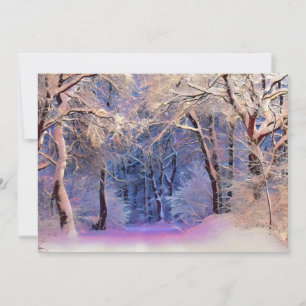 Convites Cena de inverno com árvores nevadas aquarela