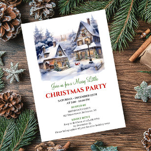Convites Cena de inverno de uma vila de Natal caprichosa e