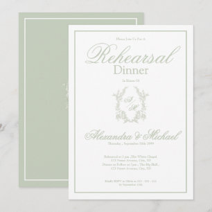 Convites Cena de Jantar de Ensaios de Casamento com Crista 