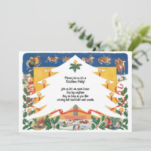 Convites Cena de Natal Antigo com Papai Noel