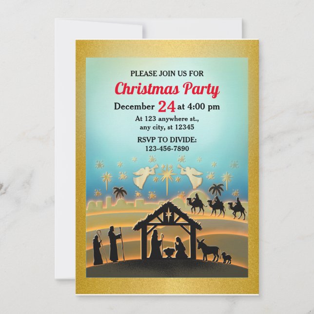 Convites Cena de Natal do Menino Jesus no Presépio (Frente)