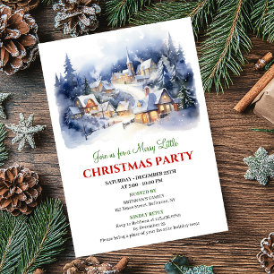 Convites Cena de Natal em aquarela elegante para festa de f