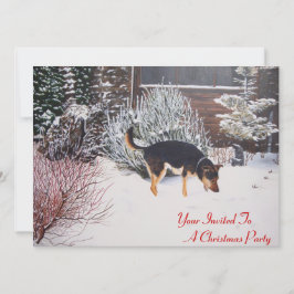 Convites cena de neve com natal preto e bronzeado