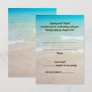 Convites Cena de Praia Casamento RSVP Contagem Vertical de 
